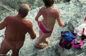 Erotic Naked Dark-hued Ambles On Beach